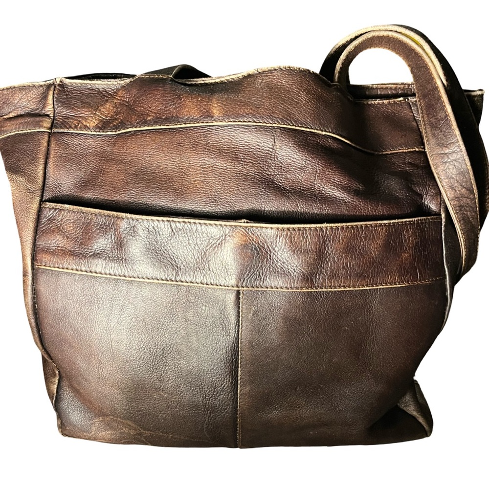 Vintage Queros Volare Group handcrafted top grain leather bag/purse distressed